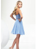 Strapless Beaded Lace Chiffon Short Party Dress